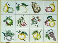 CERAMICA VIETRI MATTONELLE CM 15X15 DECORATE A MANO SERIE DA 12 PEZZI