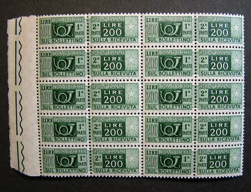 1955 italia blocco valori - italia,