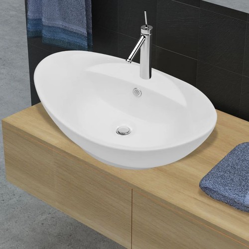 Lavabo ceramica ovale foro - lavabo,