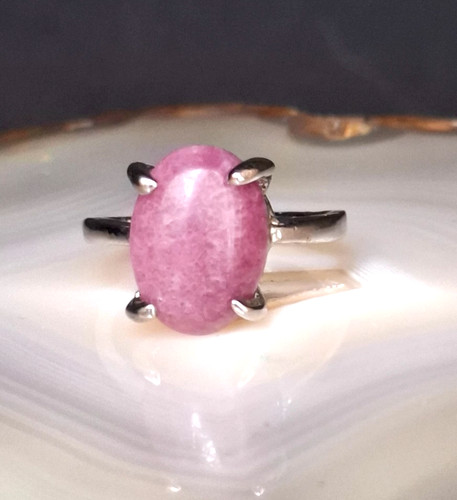 Anello acciaio inox agata