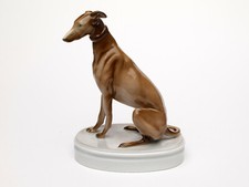 STATUETTA WHIPPET LEVRIERO PORCELLANA ZSOLNAY XX SECOLO