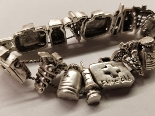 Bracciale vintage tono argento - bracciale,