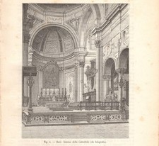 Stampa antica BARI Interno del