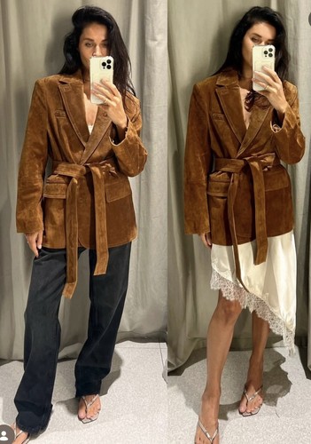 Zara blazer 100 pelle - zara, 100%
