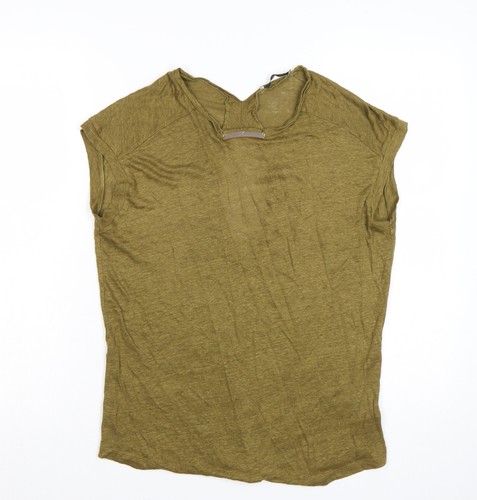 Shirt donna zara verde lino - donna,