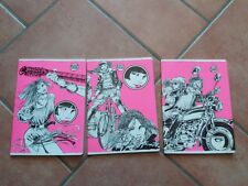 LOTTO 3 QUADERNI CREPAX VALENTINA PIGNA VINTAGE ANNI 70/80 NUOVI A5 QUADRETTI
