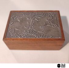 Scatola portafiammiferi di "Pellegrini"  in legno e argento Italy 1960