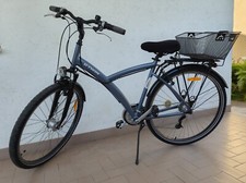 Bicicletta ibrida BTWIN Original L 520 con cestino posteriore