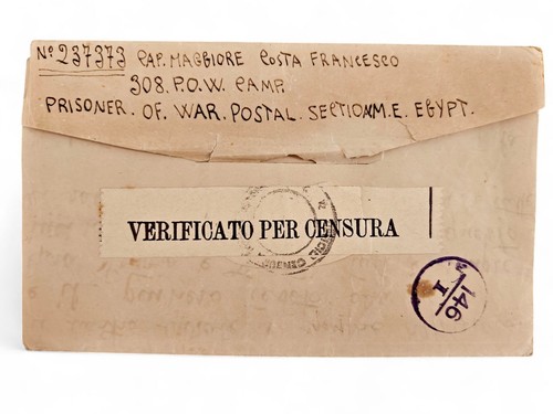 Wwii italian pow - italian, letter