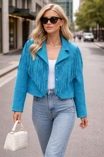 Giacca donna western - , frange