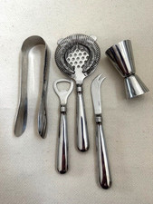 STRUMENTI BARRA INOX per fienile ceramica pinze apribottiglie colino coltello colpo