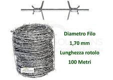 FILO SPINATO ZINCATO PER RECINZIONE BOVINI CINGHIALI 100 METRI/ ROTOLO