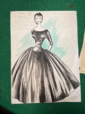 LEGGERE INFO bozzetti disegni abiti donna epoca figurini moda ww2 cristina forti
