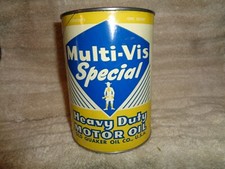 MULTI-VIS SPECIAL HEAVY DUTY OLIO MOTORE QUART CARTONE LATTINA SVUOTA Pulito Vintage