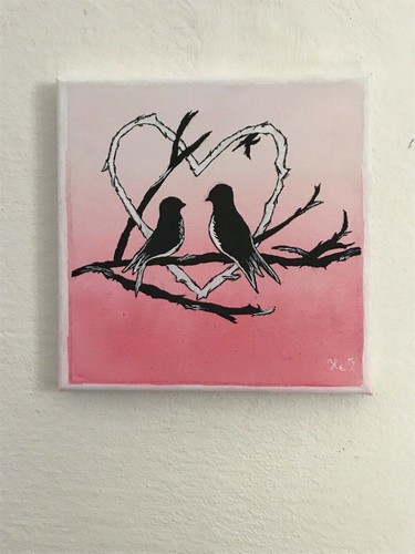 Love birds dipinto - birds.,