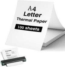 100 Fogli Carta Termica A4 Pieghevole, Carta Termica A4 per Stampante Portatile,