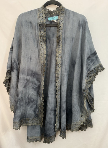 Poncho scialle cotone tinto