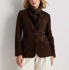 Blazer donna pelle scamosciata
