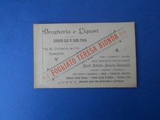 Cartolina Pubblicità Drogheria Liquori Fogliato Teresa Bionda 1902 Torino