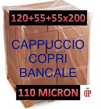 1 TELO COPRI BANCALE PALLETS IN PLASTICA IMPERMEABILE LDPE 120+55+55x200cm 110My