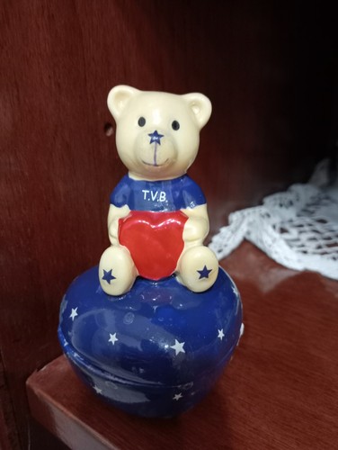 Cuore ceramica con orsetto - in,