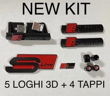 Kit 6 pz. per Audi S-Line Nero Opaco adesivo logo badge Fregio A1 A3 A4 A5 Q3 Q5