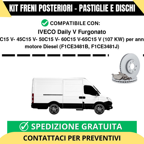 Kit freni posteriori per iveco - freni,