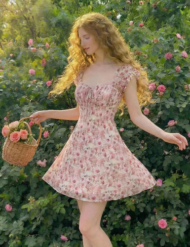 Vestito floreale rosa cipria - floreale,