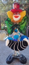 Vetro Di Murano Pagliaccio Clown Colorato Vintage (h.24,5 cm)