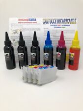 4 CARTUCCE RICARICABILI AUTORESET PER EPSON 29XL + 600ML STAMPANTE XP-335 XP-432