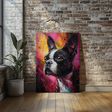 Quadro astratto Boston Terrier