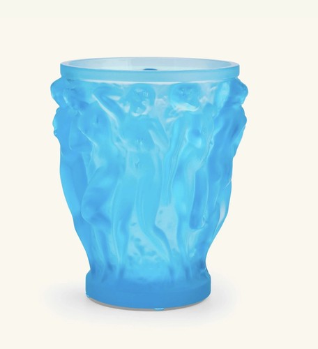 Lalique vase blue - blue, frosted