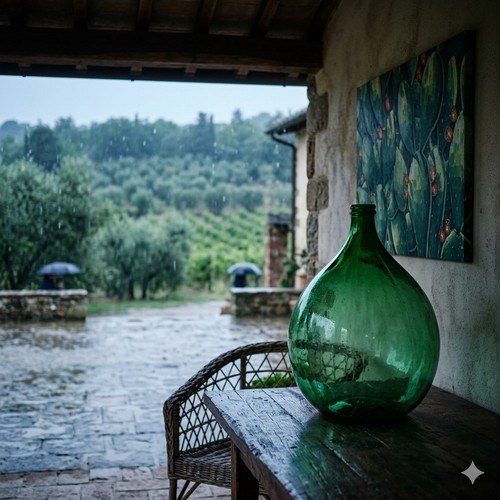 Damigiana vetro verde da - 1x, in