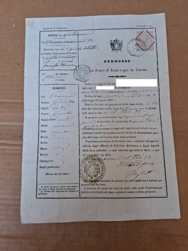 Documento porto armi per la - porto,