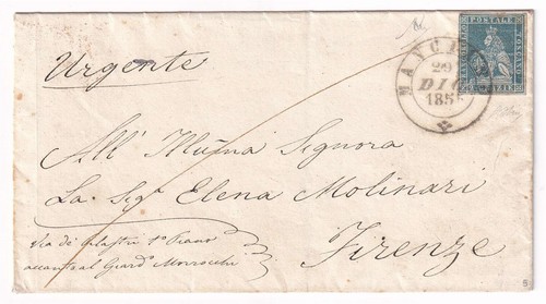 Italia toscana 1855 blu - toscana, 5a