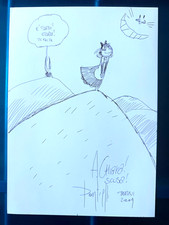 ALICE disegno originale di GIORGIO PONTRELLI, cartoncino A4, con dedica*