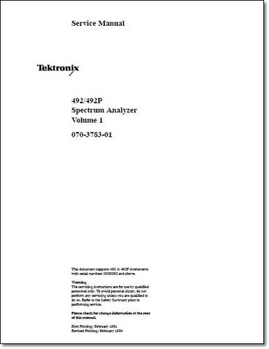 Tektronix 492 492p manuale - 492, di