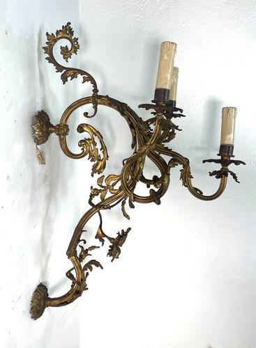 Grande applique bronzo dorato - grande,