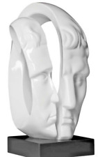 SCULTURA LACCATA BASE MARMO GRECO ROMANA ARTE MODERNA TESTA NUOVA BUSTO DAVID