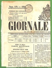ZA1763 - GIORNALE D'epoca -  1850 - GIORNALE di ROMA - Tassa giornali NETTUNO
