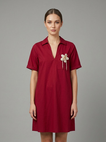 Vivya abito rosso bordeaux - abito,