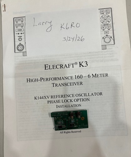 Elecraft k3s k144xv - e,