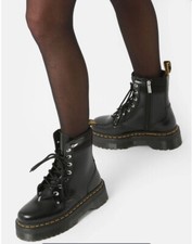 Dr. Martens Stivale Da Donna Anfibi Jadon HWD II Butter con Zeppa Nero Lucido