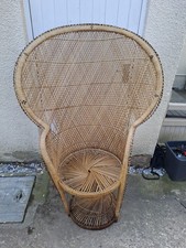 Sedia in vimini pavone vintage