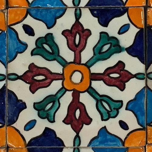 Piastrella dipinta mano - piastrella,