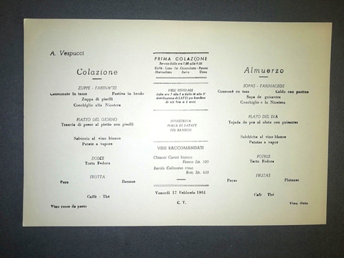 Nave vespucci menu classe - nave, a.