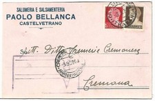 TRAPANI (024) - CASTELVETRANO Commerciale Salumeria Paolo Bellanca - Fp/Vg 1930