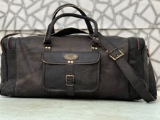 Pelle Originale Viaggio Uomo Borsone Borsa Palestra Weekend (Extra Bagaglio )