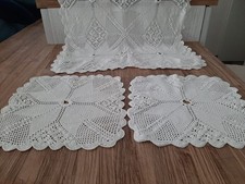 Crochet centerpiece and two