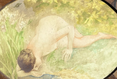 Dipinto ritratto donna nudo - dipinto,
